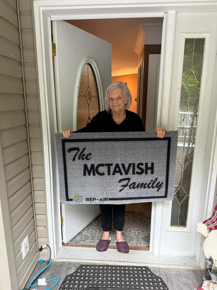 A Fraser Valley homeowner with their personalised Rep-Air welcome gift, photo 15