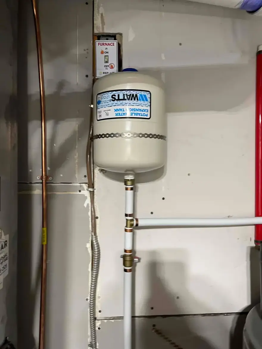 Watts expansion tank installed on a water line