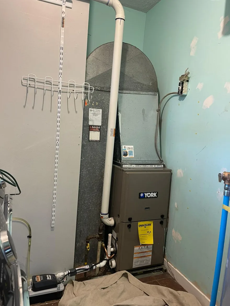 York gas furnace in a laundry room